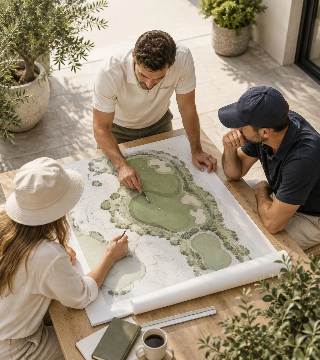 Private backyard putting green